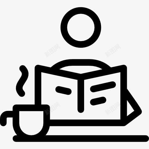 早上的报纸和咖啡图标png_新图网 https://ixintu.com 人 咖啡杯 喝热饮料 报纸 早餐 看书