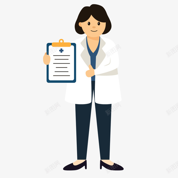 卡通医学女工作人员矢量图ai免抠素材_新图网 https://ixintu.com 健康 医学 医护天使 医生 就诊表 护士 病历本 矢量图