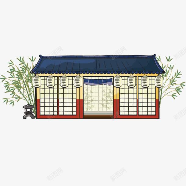 日式料理png免抠素材_新图网 https://ixintu.com 房子 日本 灯笼 竹子