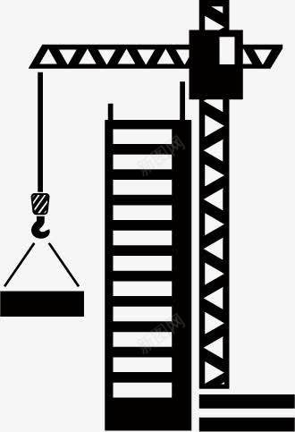 高空作业图标png_新图网 https://ixintu.com 图标 工地 建筑 悬空 黑白