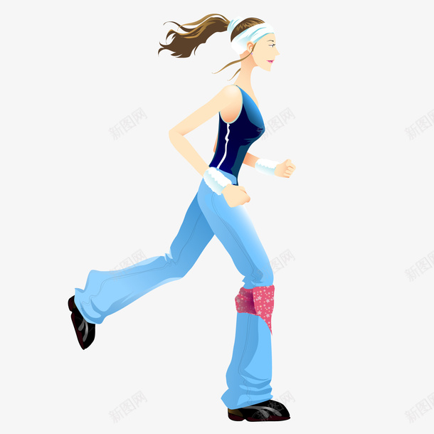 跑步的女性人物矢量图ai免抠素材_新图网 https://ixintu.com 全民健身日 卡通 女性人物 晨练 跑步 矢量图