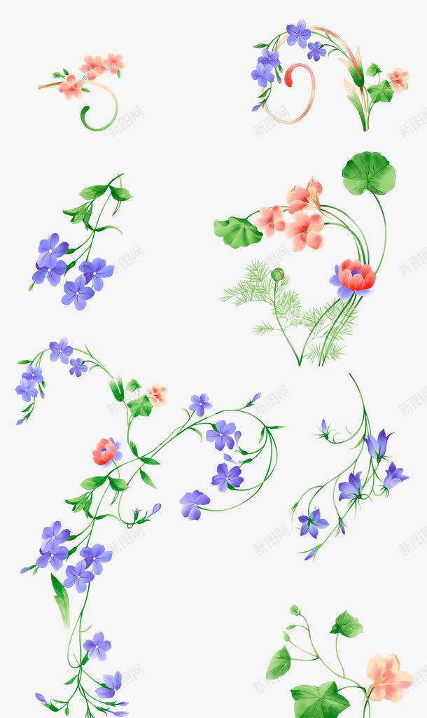 花朵psd免抠素材_新图网 https://ixintu.com 兰花 叶子 粉花 花 花朵 藤蔓