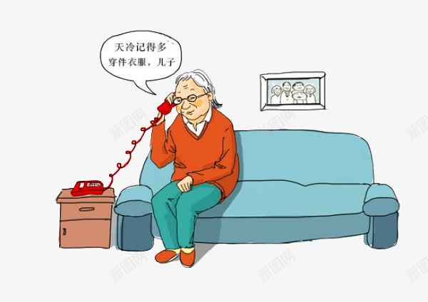 打电话的老奶奶png免抠素材_新图网 https://ixintu.com 拨打电话 桌子 沙发 电话 白发奶奶 老婆婆卡通
