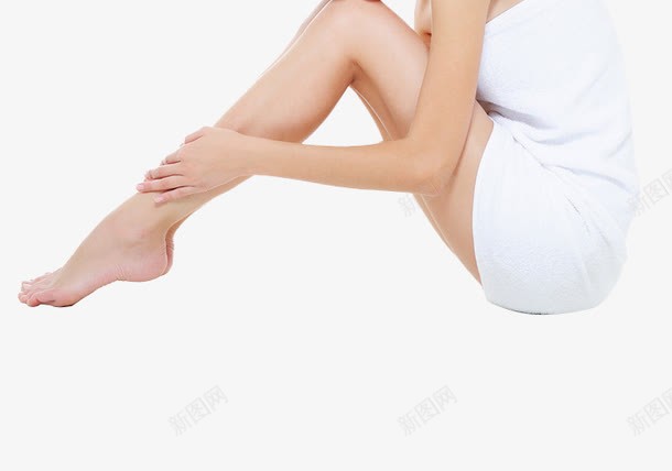 女性腿部特写白色浴巾png免抠素材_新图网 https://ixintu.com 侧面 坐姿 女性腿部 屈膝 白色浴巾 美腿 腿模 腿部特写