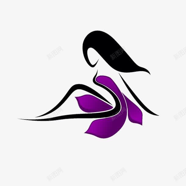 美女长发轻盈减肥logo图标png_新图网 https://ixintu.com 不吃药 健康 减肥logo 女性 瘦身 紫色 美体 美女 苗条 轻盈 长发