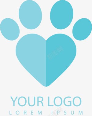 爱心形状宠物LOGO图标图标