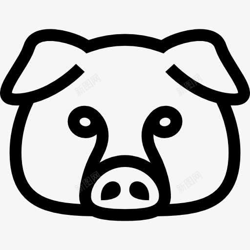 猪脸的轮廓图标png_新图网 https://ixintu.com 动物 头 概述 正面视图 猪 脸 轮廓