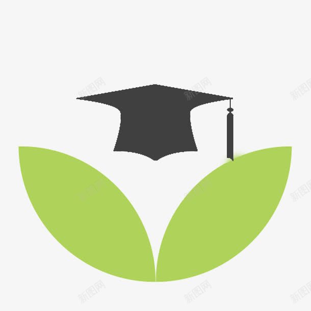 学院风博士帽图标psd_新图网 https://ixintu.com 博士 学校 学生 帽子树叶 研究生
