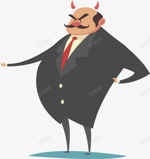 卡通生气的老板png免抠素材_新图网 https://ixintu.com 卡通 商务 啤酒肚 大肚子 懊恼 生气 男子 老板
