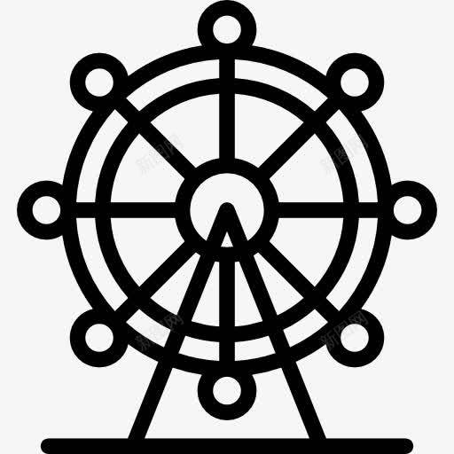 费里斯轮图标png_新图网 https://ixintu.com 公平 商业 大轮 娱乐 建筑 游乐园 游乐场 费里斯轮