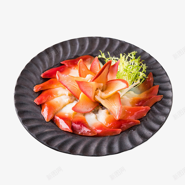 北极贝切片png免抠素材_新图网 https://ixintu.com 产品实物 北极贝 北极贝切片免抠PNG 海鲜水产 生鲜 盘子 食材