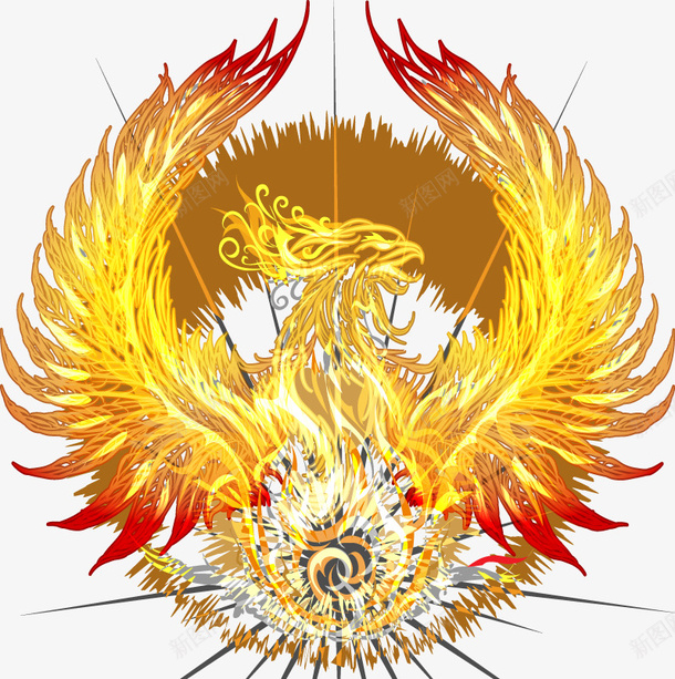 火焰效果凤凰矢量图eps免抠素材_新图网 https://ixintu.com 凤凰 效果 火焰 矢量图