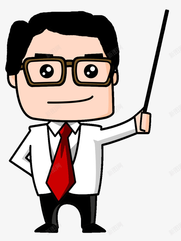 手拿教杆的老师png免抠素材_新图网 https://ixintu.com 上课 卡通老师 头像 眼睛 老师