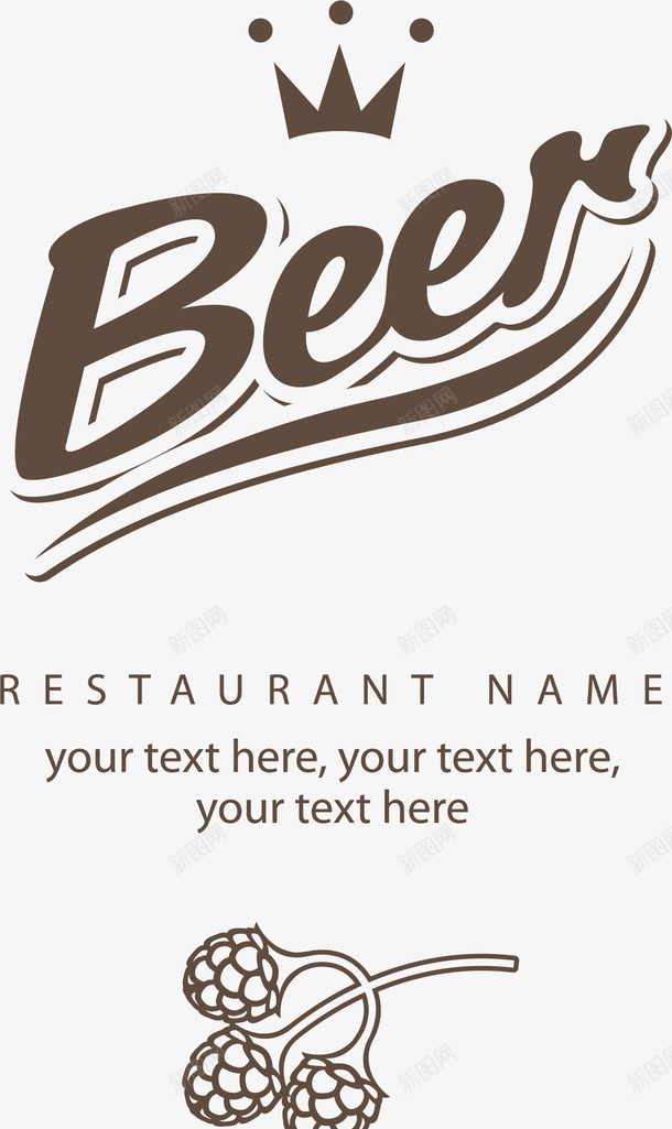 精美beer啤酒标签矢量图ai免抠素材_新图网 https://ixintu.com beer 啤酒 标签 皇冠 精美 矢量图