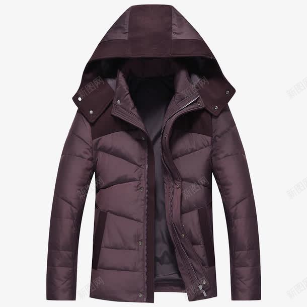 深红连帽羽绒服png免抠素材_新图网 https://ixintu.com 上衣 产品实物 男装羽绒服 短款外套