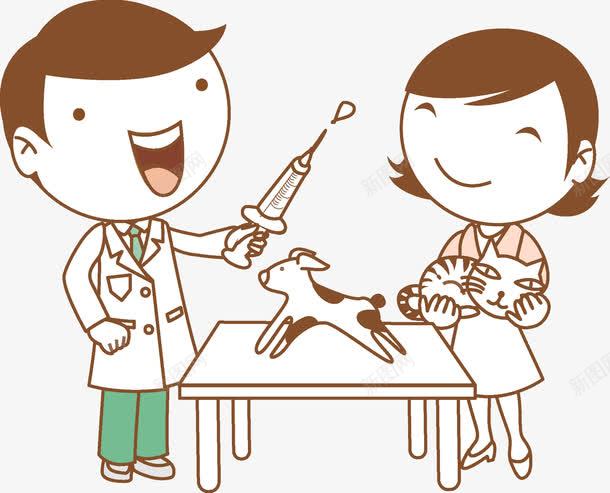 给宠物打针的医生png免抠素材_新图网 https://ixintu.com 医生 可爱 图案 小狗 微笑 手绘 手绘疫苗打针插画 桌子 水滴 猫咪 疫苗打针 趴在桌子上得宠物 针管