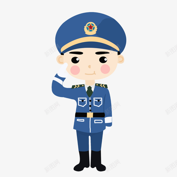 穿着警服的敬礼警察png免抠素材_新图网 https://ixintu.com 军人敬礼 军装 卡通手绘 清新 立体 立正敬礼 装饰 警卫制服 警徽 靴子