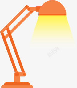 橘色光线家用台灯素材