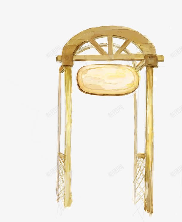 手绘黄色生产方式大门png免抠素材_新图网 https://ixintu.com 大门 生产方式 黄色