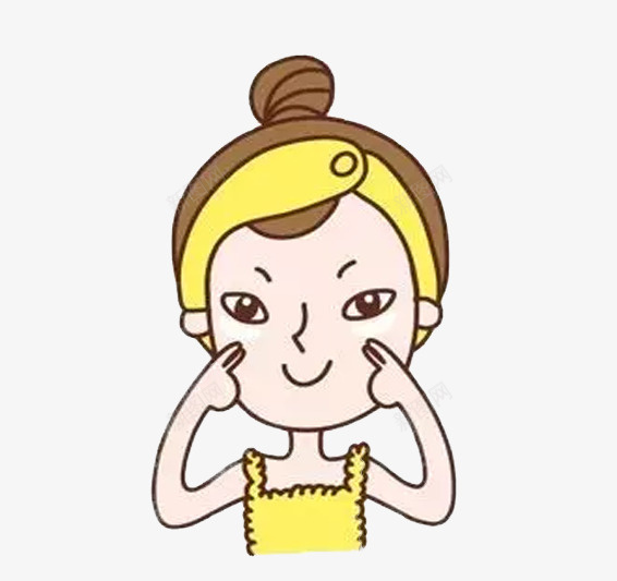 洗脸长痘痘可爱小女孩png免抠素材_新图网 https://ixintu.com 丸子头 卡通痘痘 发带 可爱女生 微笑 捏脸 洗脸 痘痘卡通 黄色搭配