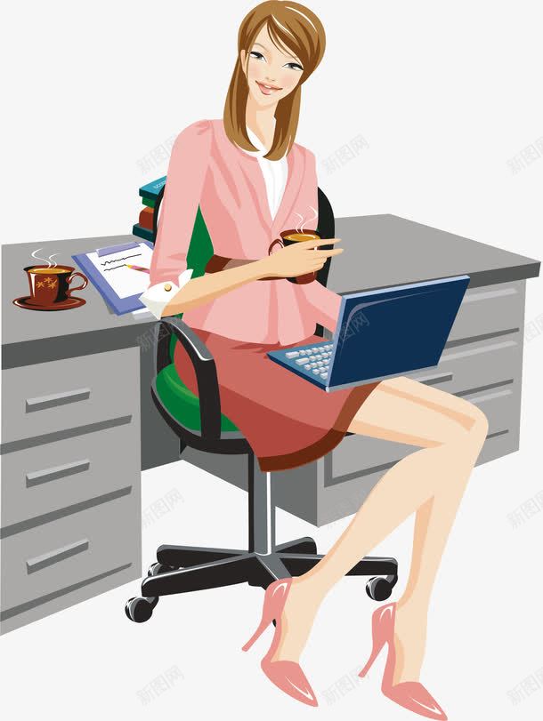 美女元素png免抠素材_新图网 https://ixintu.com png 元素 桌子 电脑 白领 职业生涯
