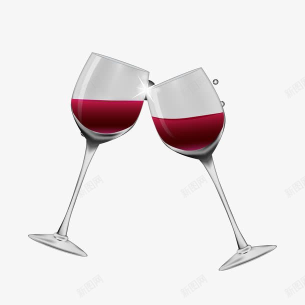 分享快乐双酒杯png免抠素材_新图网 https://ixintu.com 分享快乐 干一杯 干杯 杯子 碰杯 红酒 酒杯 高脚杯