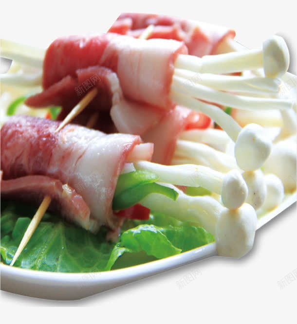 培根烤肉png免抠素材_新图网 https://ixintu.com 培根 烤肉 菜 金针菇