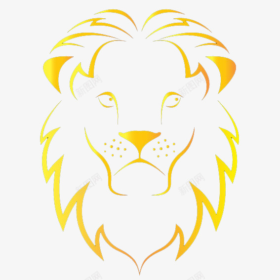 金色狮子头png免抠素材_新图网 https://ixintu.com 体格雄健 威猛慑人 威风凛凛 狮子头矢量图 萌 金色卡通