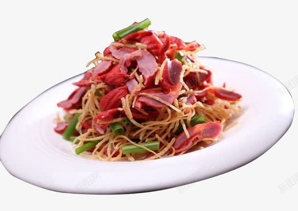 特色腊肉炒馓子丝png免抠素材_新图网 https://ixintu.com 品种繁多 油炸食品 特色 腊肉 零食 风味各异 馓子
