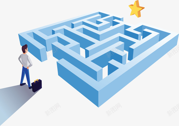 蓝色立体效果迷宫矢量图ai免抠素材_新图网 https://ixintu.com 商务小人 商务迷宫 矢量png 立体迷宫 蓝色迷宫 迷宫 矢量图