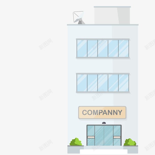 扁平化公司建筑png免抠素材_新图网 https://ixintu.com 公司 办公楼 房子 扁平化