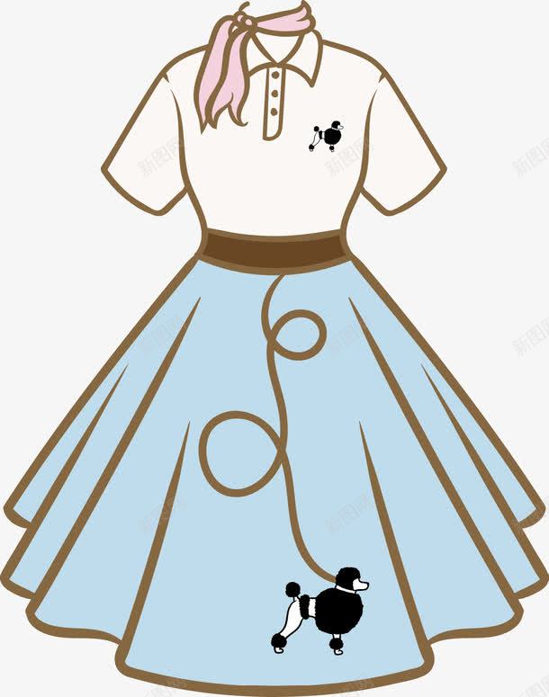 蓝色时尚连衣裙png免抠素材_新图网 https://ixintu.com 卡通服装 女装 服装 服饰 服饰图 漫画衣服 矢量服装 短裙 衣服 裙子 配饰 长裙