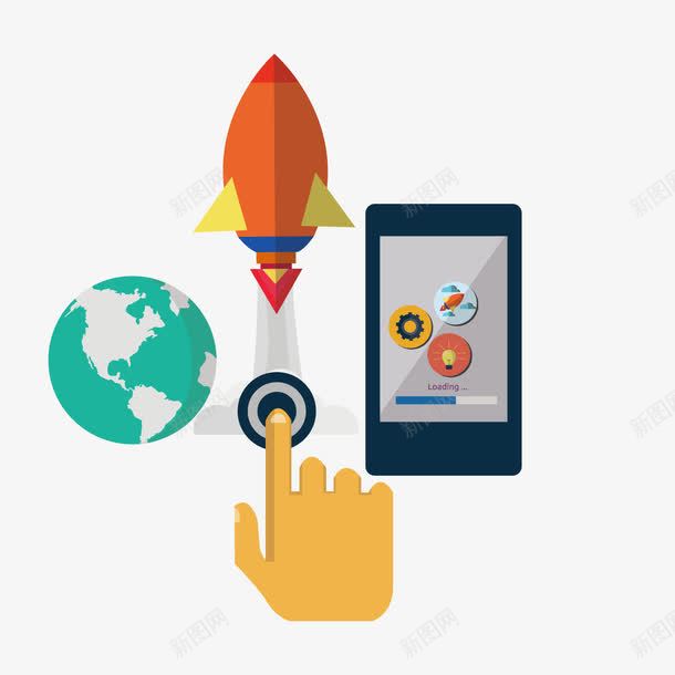火箭加速矢量图ai免抠素材_新图网 https://ixintu.com APP 地球 手机 网络 矢量图