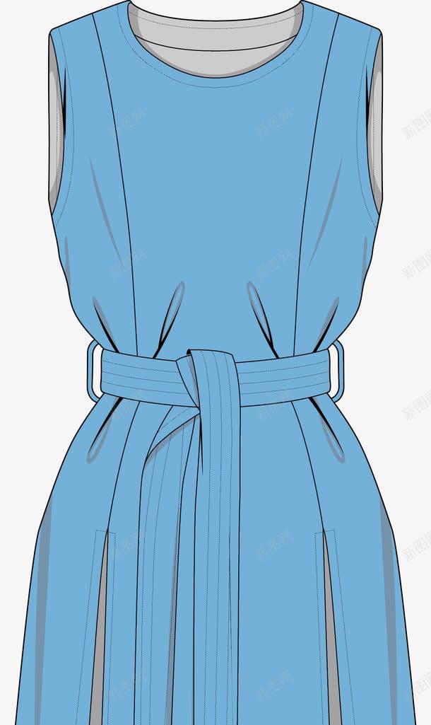 卡通蓝色裙子png免抠素材_新图网 https://ixintu.com 卡通服装 女装 女裙 服装 服饰 服饰图 漫画衣服 矢量服装 短裙 衣服 裙子 配饰 长裙