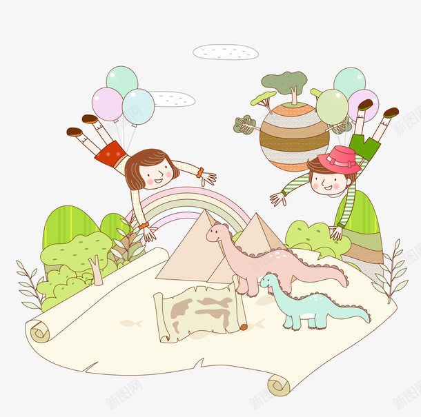 旅行主题梦幻儿童画矢量图ai免抠素材_新图网 https://ixintu.com 旅行主题 梦幻儿童画 矢量素材 野炊 矢量图