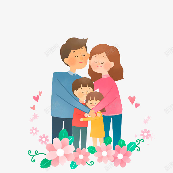 闭着眼睛的一家四口png免抠素材_新图网 https://ixintu.com 一家人 兄妹 卡通手绘 哥哥妹妹 幸福 父母 闭眼睛 闭着的眼睛