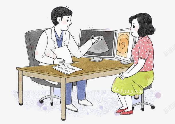 手绘讲解病情的医生png免抠素材_新图网 https://ixintu.com 体检 医生 医院 手绘 生病 病号 看病 行医 通用