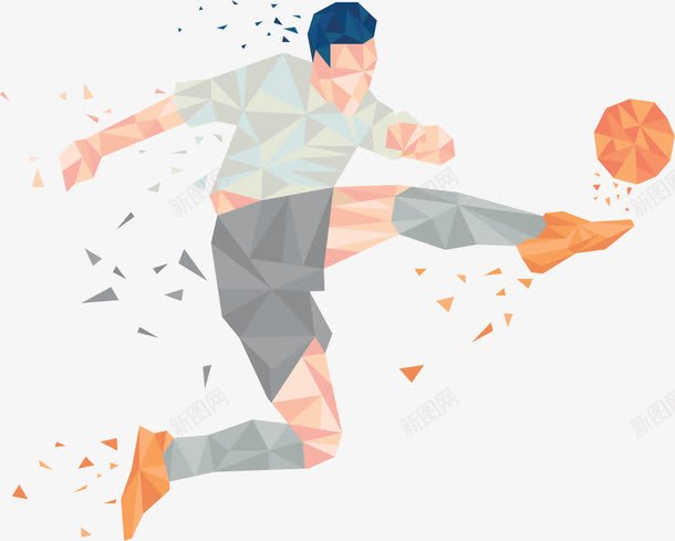 飞身踢球的足球队员png免抠素材_新图网 https://ixintu.com 世界杯 矢量png 足球 足球比赛 足球队员 踢球射门