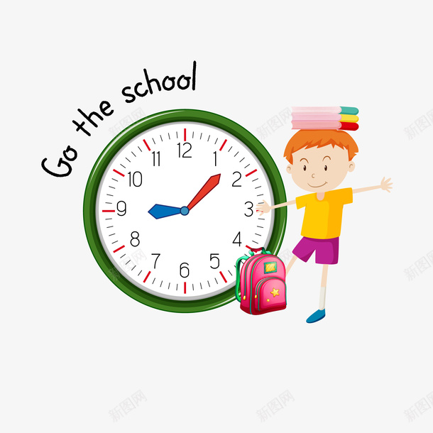 卡通时间表矢量图eps免抠素材_新图网 https://ixintu.com 上学时间 卡通 卡通小孩 卡通时间 可爱小孩 时间动画 时间表 活动时间 矢量图