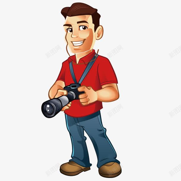 卡通男人png免抠素材_新图网 https://ixintu.com 卡通男人 拿着相机的男人 的男人 矢量男人 站着 记者
