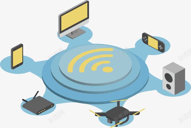 免费共享网络png免抠素材_新图网 https://ixintu.com wifi网络 互联网 共享网络 智慧生活 矢量png 网络信号 资源共享