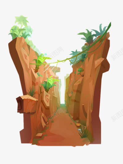 山谷png免抠素材_新图网 https://ixintu.com 山坡 山谷插画 手绘山谷