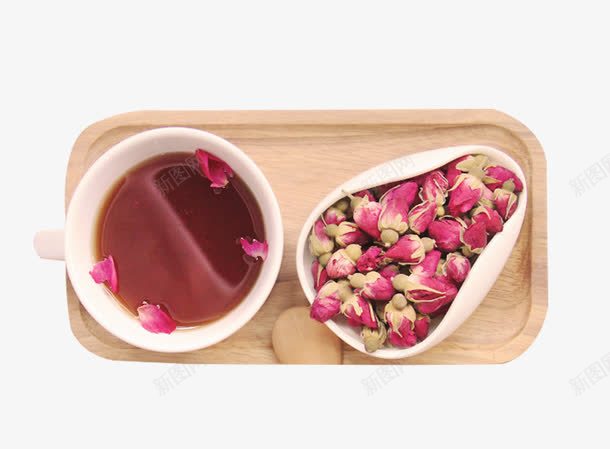 黑糖姜茶搭配玫瑰花png免抠素材_新图网 https://ixintu.com 新鲜玫瑰花 玫瑰姜茶 美容饮品 黑糖姜茶
