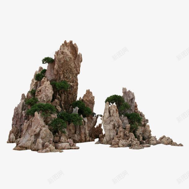 两座假山png免抠素材_新图网 https://ixintu.com 两座 假山 石头山 高低