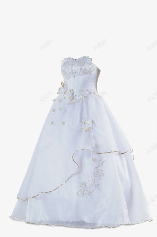 白色时尚婚纱png免抠素材_新图网 https://ixintu.com 优雅 女裙 婚纱 时尚女装 晚礼服 晚装 白色 衣服 裙子 长裙