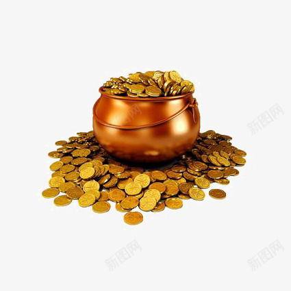 一桶金币png免抠素材_新图网 https://ixintu.com 金币 金币免扣元素 金融 金钱 钱币 黄金