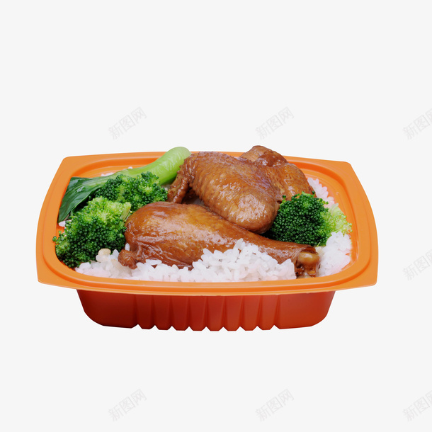 荤素搭配的鸡腿饭png免抠素材_新图网 https://ixintu.com 外卖盒饭 大份盒饭 大鸡腿盒饭 快餐 方便 花椰菜 饭店实物产品