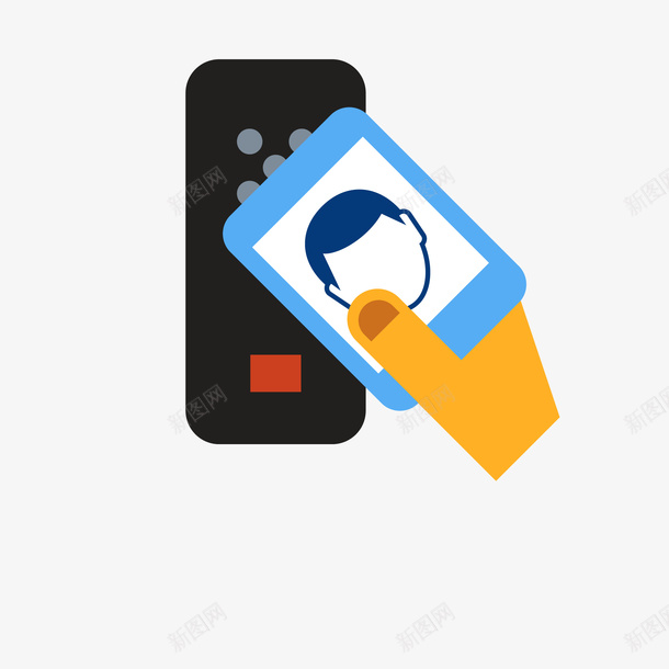 卡通简约刷身份证png免抠素材_新图网 https://ixintu.com 卡通矢量 卡通简约 矢量卡通 简约 简约卡通 身份证 身份证矢量