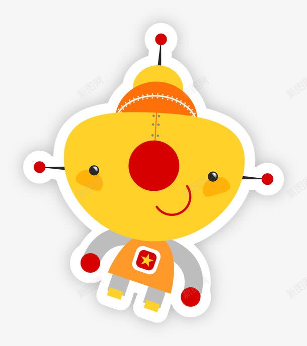 卡通有趣机器人png免抠素材_新图网 https://ixintu.com 可爱卡通 有趣 机器人 标签 矢量图案 贴纸 趣味