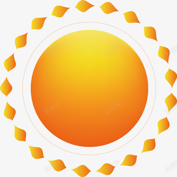 金黄色大太阳矢量图ai免抠素材_新图网 https://ixintu.com 发光 发热 太阳 星球 温暖 球型 规则图形 矢量图